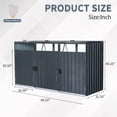 thumbnail image 4 of Auto Beyond Garbage Bin Shed Stores 3 Trash Cans Metal Outdoor Bin Shed for Garbage Storage,Stainless Galvanized Steel, Bin Shed for Garden Yard, 4 of 6