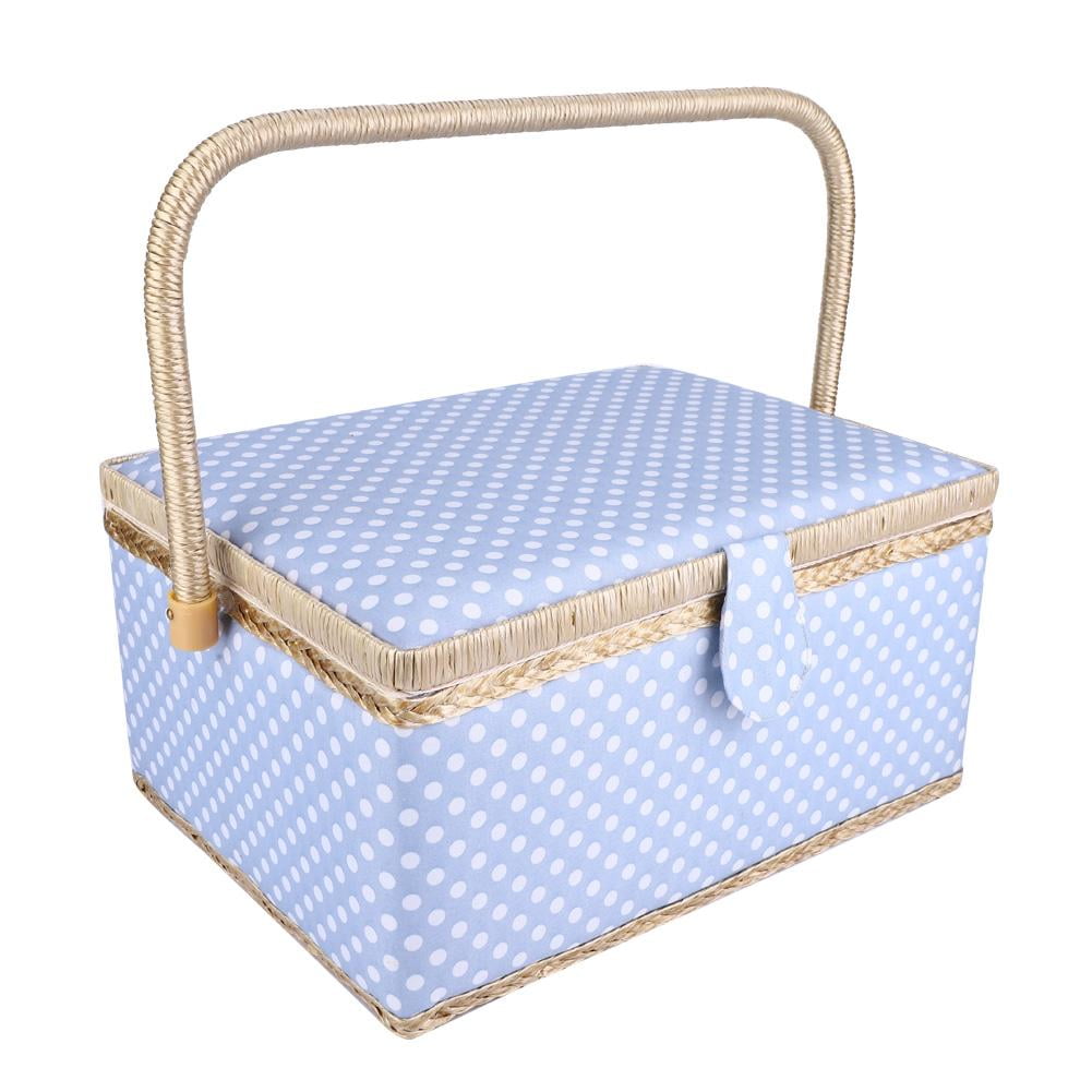 Women Sewing Gifts for Quilting and Mending,12 x 9 x 6.5 inches SAXTX Large Sewing Basket with 99Pcs Sewing Kit Accessories Wooden Sewing Box Organizer with Multiple Compartments 