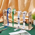 thumbnail image 5 of 2 Set Pack of 2 Sticker Label Roll Holder Adjustable Wooden Label Dispenser Label Organizer Stand Desktop Sticker Tape Holder Ribbon Holder for Home Office School Library 15x4.5x8inch, 5 of 6