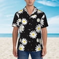 thumbnail image 5 of Uemuo Daisies Flowers Printed Regular Fit Short Sleeve Casual Hawaiian Shirt for Men,Aloha shirt,Tropical shirt,Floral print shirt,Vacation Beach shirt-X-Large, 5 of 9