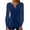 Blue, variant on HAiming Elegant Lace Lantern Long Sleeve T-Shirt for Women Trendy Button V Neck Spring Pleated Tunic Tops Blouse