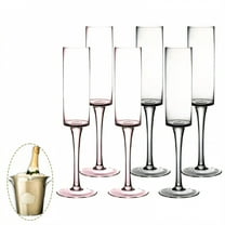 ACDANC 6Pcs Champagne Flutes Plastic 5.5 oz Sleek Touch Party Cups Plastic Tumblers for Friends Party Mix1