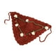 thumbnail image 2 of Bandana de crochet Salvador lazo de punto floral diadema Bcak Rojo, 2 of 9