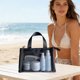 thumbnail image 5 of Neceser de viaje de malla con organizador portátil de malla de nailon para cosméticos y artículos de aseo. Bolsa de almacenamiento de secado rápido para la playa, el gimnasio o para viajes., 5 of 6