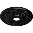 thumbnail image 3 of Ekena Millwork 18"OD x 3 1/2"ID x 1"P Valletta Ceiling Medallion (Fits Canopies up to 3 1/2"), Hand-Painted Jet Black, 3 of 6