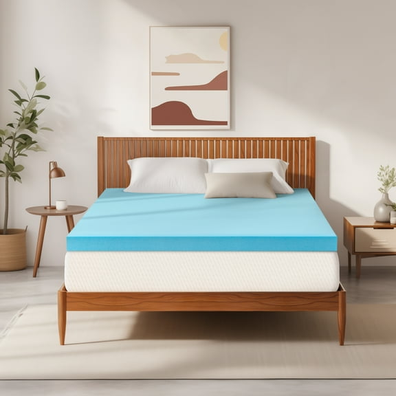 DyFun 3" Queen Medium Soft Gel Memory Foam Mattress Topper Pressure Relief Bed Mattress Pad