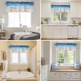 thumbnail image 4 of Curtain Valance for Windows, Navy Blue Gradient Ocean Wave Kitchen Valances Rod Pocket Short Curtains, Seaside Water Stripe Window Valance for Bedroom Bathroom Living room 42x12in, 4 of 9