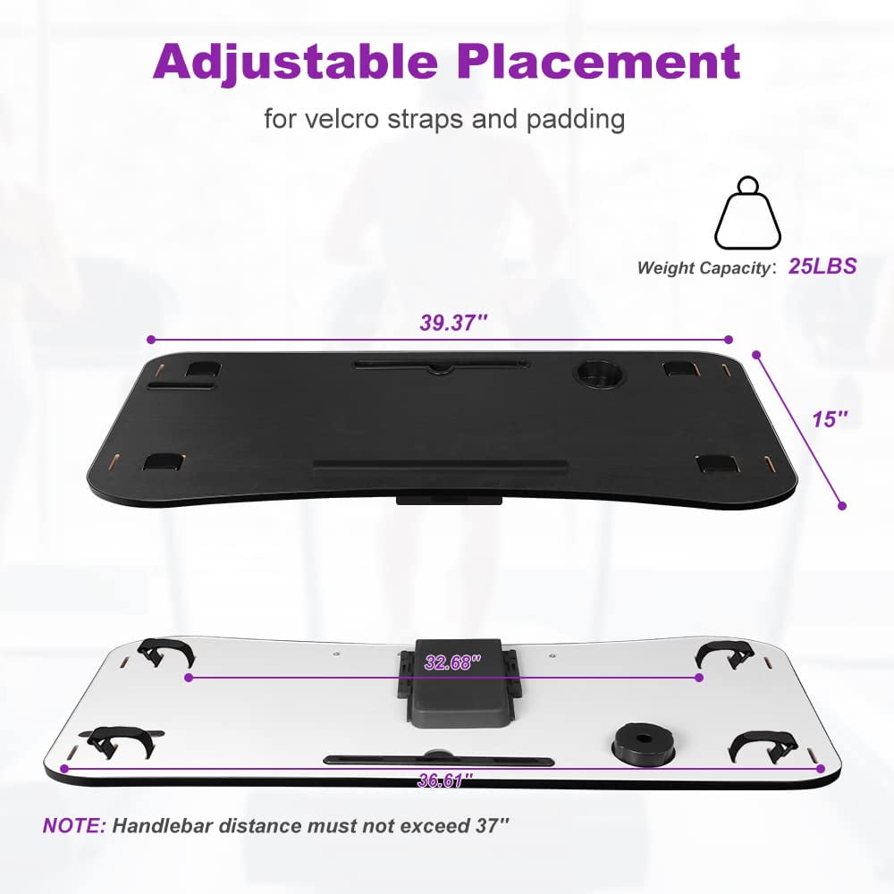 LUCKUP Treadmill Desk Attachment, Universal Walking Laptop Holder Desk 39" L x 15" W Ergonomic Platform Workstation for&nbsp;Treadmill with Cup Holder, Laptop/Tablet Stand, Black