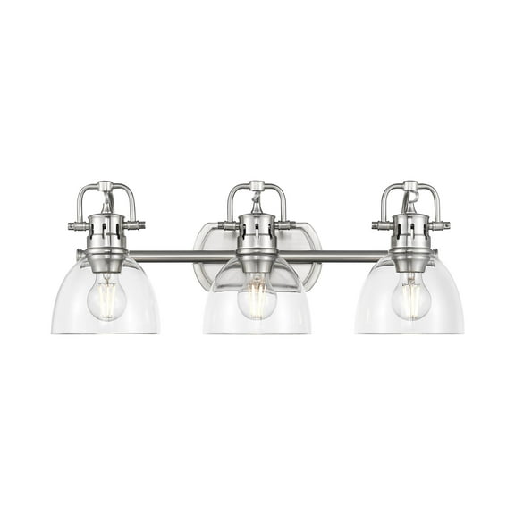 Yep by Golden Lighting Duncan 3-light Vanity in Pewter and Clear Glass