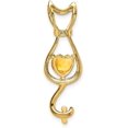 thumbnail image 3 of Avariah 14k Yellow Gold Citrine and Diamond Cat Pendant - 32.6mm, 3 of 5