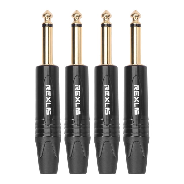 4 Uds. Conector de enchufe de micrófono resistente de 635mm para altavoz/guitarra/micrófono