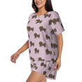 thumbnail image 2 of Rateoe Dachshund Dog Puppy Pattern Women's Short-Sleeved Pajama Set - 2 Piece Soft and Lightweight Sleepwear Set-3X-Large, 2 of 7