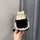 thumbnail image 3 of Bolso Hombro Con Caja Cuadrada para Mujer Cadena Perlas PU Minibolso Con Cordón (negro), 3 of 9