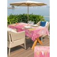 thumbnail image 4 of Outdoor Tablecloth with Umbrella Hole and Zipper, Pink Christmas Tree Rectangle Table Cloth 54x80 Inch Waterproof Tablecloth, Pink Xmas Tree Snowflake Luxury Picnic Table Cover for Patio Camping, 4 of 7