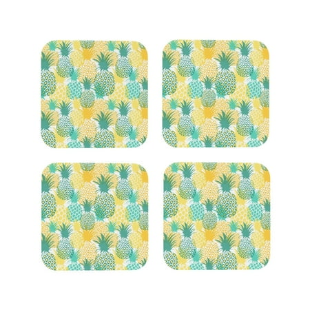 

Tideii Pineapples1 for Leather Coasters 4 Pieces Anti-fouling and Anti-scalding Decorative Coasters Suitable for Restaurants Kitchens Coffee Shops-Square