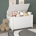 SESSLIFE White Bench Top Toy Box, Toy Storage Box Organizer, Entryway