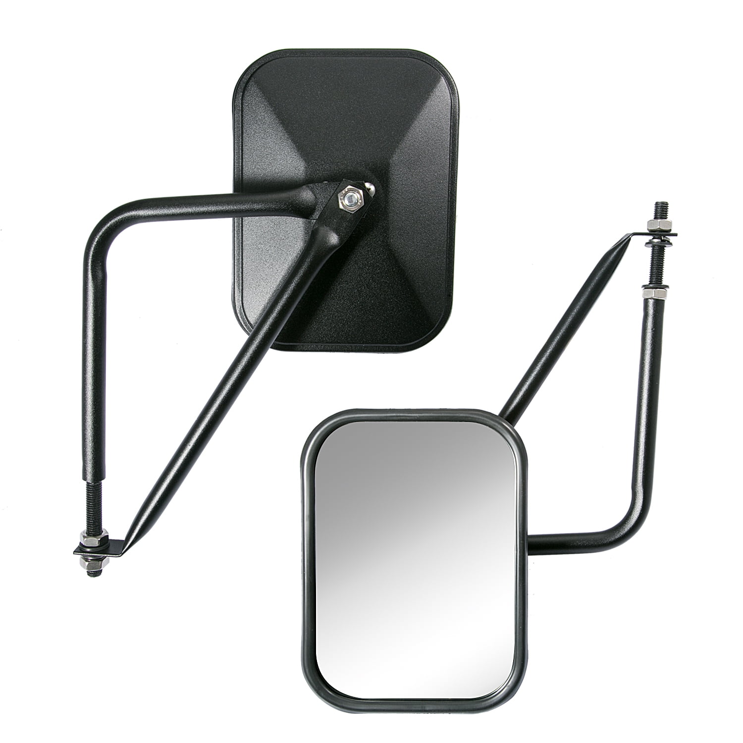 YANWEN Black Diamond Doors off Mirrors,1 Pair Rectangular Side Rearview Mirror for 1997-2017 Jeep Wrangler JK JKU 