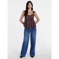 thumbnail image 2 of Madden NYC Floral Lace Babydoll Top with Flutter Sleeves, Sizes XXS-XXL, 2 of 5
