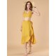 thumbnail image 3 of Conjunto Floral de Dos Piezas Allegra K Top Corto Tirantes Finos Falda A Media Pierna Volantes Amarillo XL, 3 of 6
