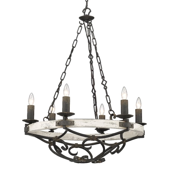 Wry Lighting Madera 6-light Chandelier in Antique Black Iron