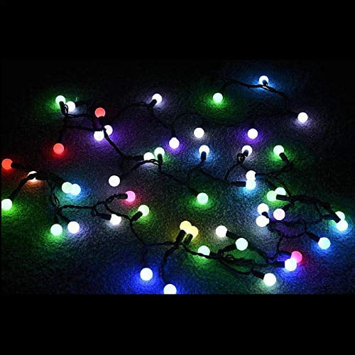 Fantado 50 Indoor/Dry Outdoor Multi Color RGB LED Globe Ball String Lights,  17FT Black Cord by PaperLanternStore 