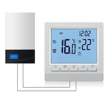 AFQH Smart Thermostat Digital Programmable LCD Display Underfloor Heating Temperature Controller Digital Intelligent Wall Thermostat for Water Heating