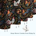 thumbnail image 6 of Rooster and Foliage Black Pattern Modern Waterproof Shower Curtain Set with 12 Hooks, Washable Decorative Bathroom Shower Curtain, 6 of 6