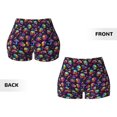 thumbnail image 5 of Fotbe Skull mushroom rainbow color Seamless Shorts, Womens Workout Shorts High Waist Stretch Booty Short for Gym/Yoga/Running/Biking-Small, 5 of 9
