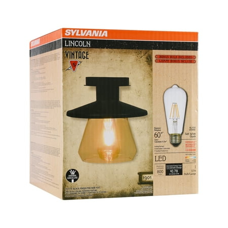 

SYLVANIA Lincoln Vintage LED Fixture Semi-Flush Mount with 1 Dimmable Light Bulb Included