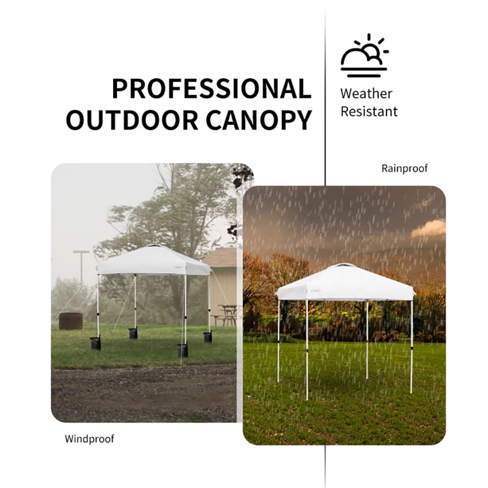 Aimee Lii 6.6 x 6.6 Feet Outdoor Pop Up Camping Canopy Tent with Roller Bag, Backyard Canopy Gazebo, White Aimee Lii 6.6 x 6.6 Feet Outdoor Pop Up Camping Canopy Tent with Roller Bag, Backyard Canopy Gazebo, White