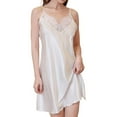 thumbnail image 5 of Ladies Pjs Womens Nightgowns Nightwear for Women Women's Mid-Length Slim Large V-Neck Can Be Worn Outside Thin Satin Nightgowns, 5 of 7