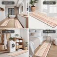 thumbnail image 5 of Pink Geometric Striped Pattern Kitchen Rugs Sets Of 3,Kitchen Runner Rugs Non Skid Washable,Decorative Kitchen Floor Mats for Kitchen,Sink,Laundry,17"x30"+ 17"x47" + 17"x59", 5 of 6