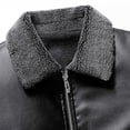 thumbnail image 6 of Maoxin Mens Jacket Men Fashion Solid Color Zipper Pocket Lapel Long Sleeved Hooded Leather Jacket Plus Size Leather Jacket Black 2XL, 6 of 8