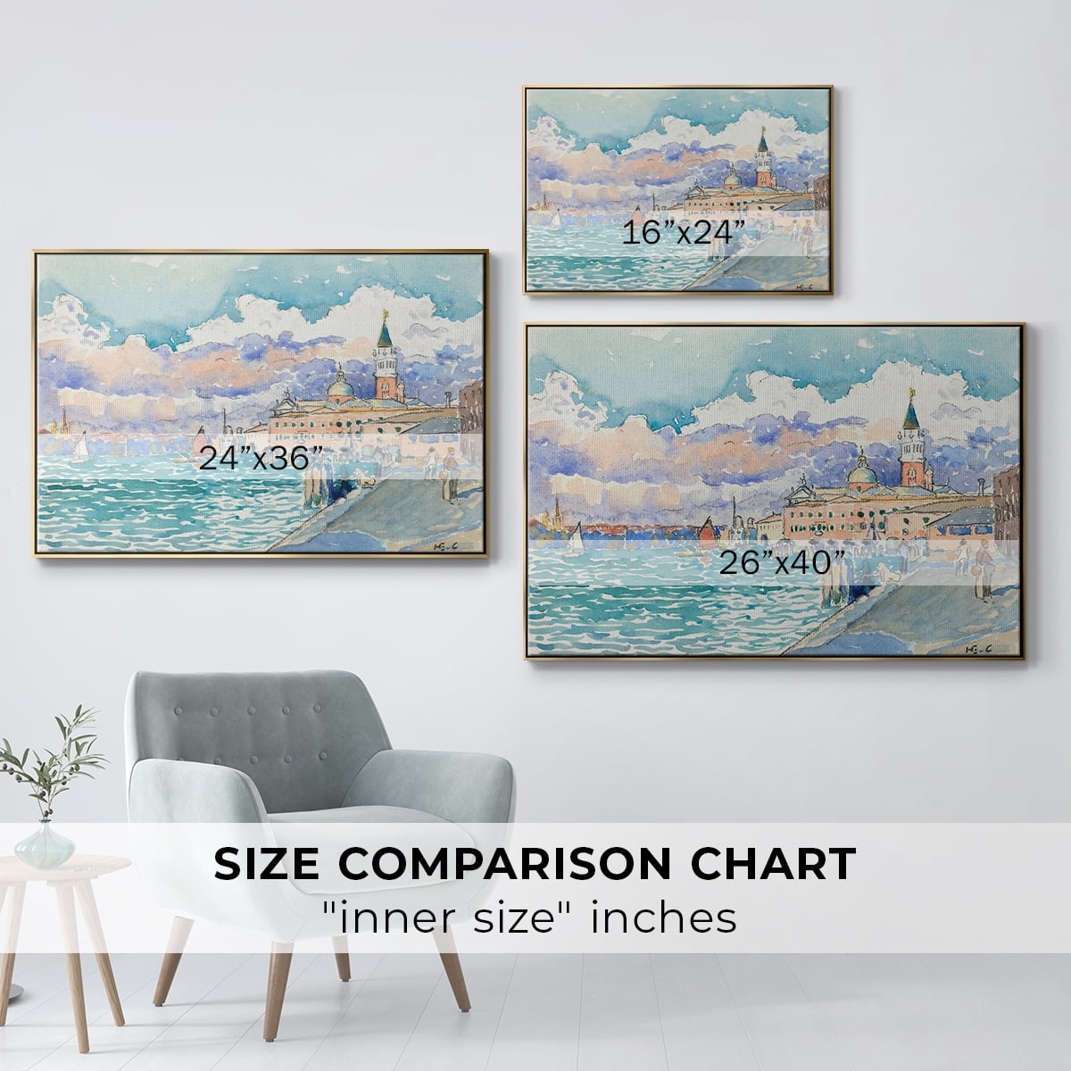 Vintage Landscape-CXVII By Wexford Home Framed in Gold Wood Gallery Wrapped Canvas 17 in. x 25 in.