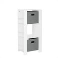thumbnail image 3 of RiverRidge Kids Bookshelf Toy Organizer Tower with 3 Cubbies 6 Bookracks and 2 Gray Bins, 3 of 10