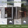 thumbnail image 4 of MUCHANT 10'x16' Outdoor Metal Storage Shed with Updated Frame Structure and Lockable Doors, Steel Garden Tool Sheds for Backyard, Patio, Lawn, White, 4 of 7