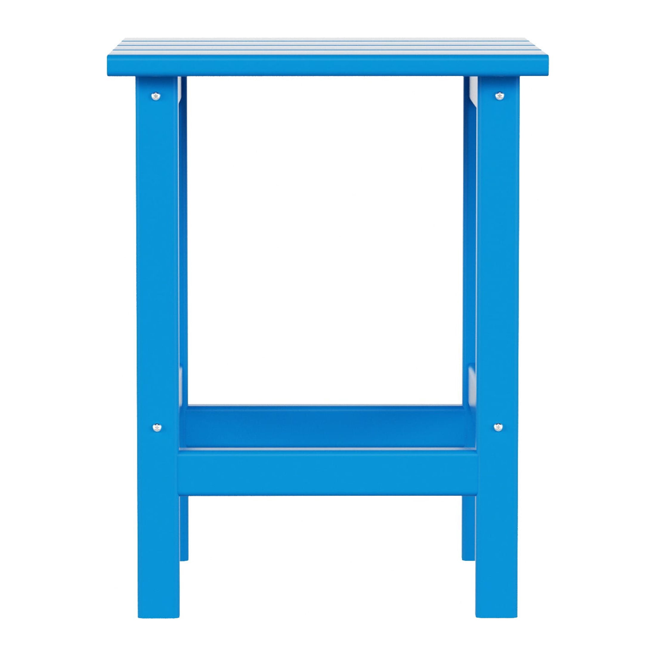 Polytrends Laguna Hdpe All Weather Outdoor Patio Square Side Table Pacific Blue