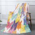 thumbnail image 2 of JOOCAR Happy Easter Colorful Bunny Pattern Flannel Throw Blanket For Gift Home Sofa Bed Decoration 60x50 inch, 2 of 5