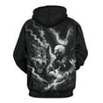 thumbnail image 2 of LAOLIUSN Men's 3d Print Wolf And Bald Eagle Graphic Hoodie Animal Themed Sweatshirt, S-4XL, 2 of 7