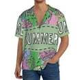 thumbnail image 7 of Lsque Summer print Men's Cuban Collar Short Sleeve Shirt Summer Beachwear Casual Button Down Fashionable Vacation Leisure Shirt-XX-Large, 7 of 7