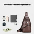 thumbnail image 5 of Bdday Men's Soft Leather Chest Bag - Stylish One-Shoulder Bag - Waterproofing Casual Business Crossbody Sling Bag Kitchen Organizers and Storage, 5 of 8