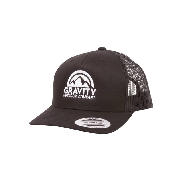 Gravity Outdoor Casquette Rétro de Camionneur Snapback - Noir/noir/blanc
