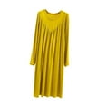 thumbnail image 2 of Naittoop Long Sleeve Nightgowns for Women Modal Solid Color Ruched Maxi Dress Buttery Soft Loungewear for Home Travel, 2 of 5