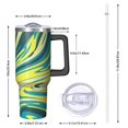 thumbnail image 2 of 40oz Tumbler with Handle and Straw, Vacuum Insulated Stainless Steel Travel Mug, Fits Car Cup Holder, Liquid & Marble Print, 2 of 6