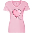 thumbnail image 3 of Inktastic Pink Balloon Heart Women's V-Neck T-Shirt, 3 of 5