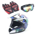 thumbnail image 1 of TOOL1SHOoo Multi-Color Unisex M/L Size Motocross Off-Road Riding Helmet + Goggle + Glove Kit Universal Kit M Size, 1 of 6