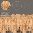 thumbnail image 5 of Primitive Tier Set Maisie Floral Check Scalloped Black Tan Cafe Kitchen Curtains TCC Brands, 5 of 5