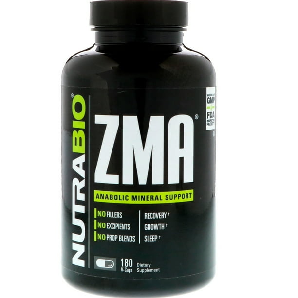 NutraBio Labs ZMA, 180 Vegetable Capsules