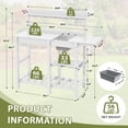 thumbnail image 5 of SERWALL Potting Bench Outdoor Potting Table with Sink, HDPE Material All Weather Use- White, 5 of 8