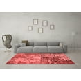 thumbnail image 3 of Ahgly Company Indoor Square Abstract Red Modern Area Rugs, 4' Square, 3 of 4